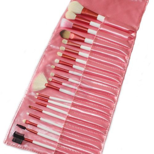 20 Pinceis Rosa com Branco